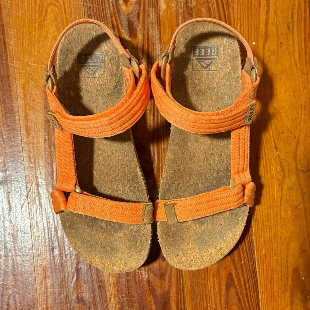 REEF Orange platform Sandals